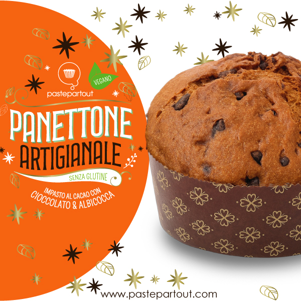 panettone vegano senza glutine cacao cioccolato e albicocche candite